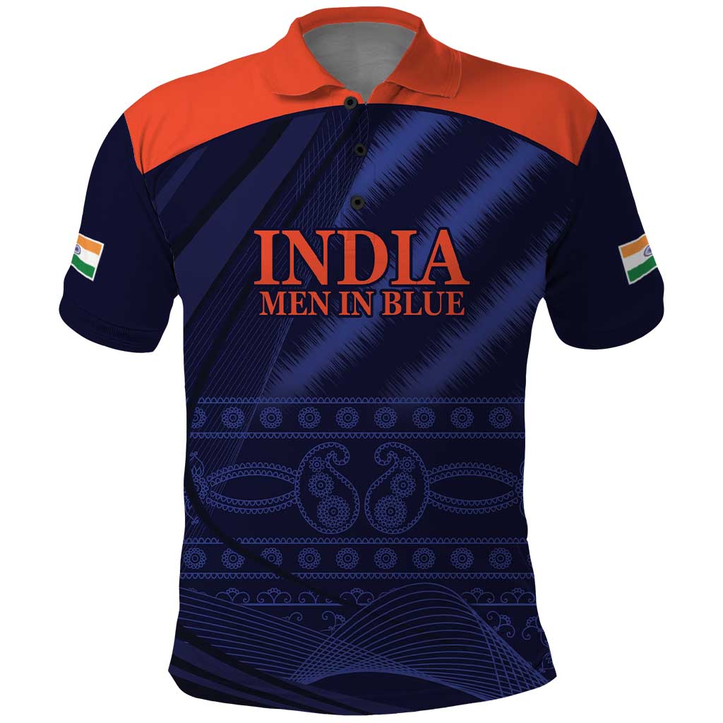 Custom India Cricket Polo Shirt Go Men In Blue Sporty Version