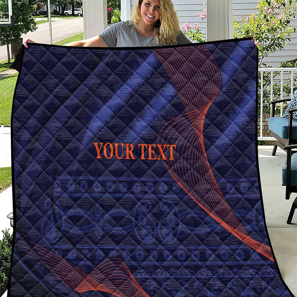 Custom India Cricket Quilt Go Men In Blue Sporty Version