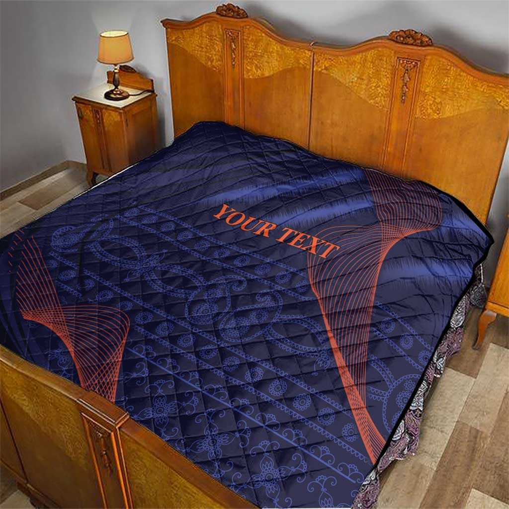 Custom India Cricket Quilt Go Men In Blue Sporty Version