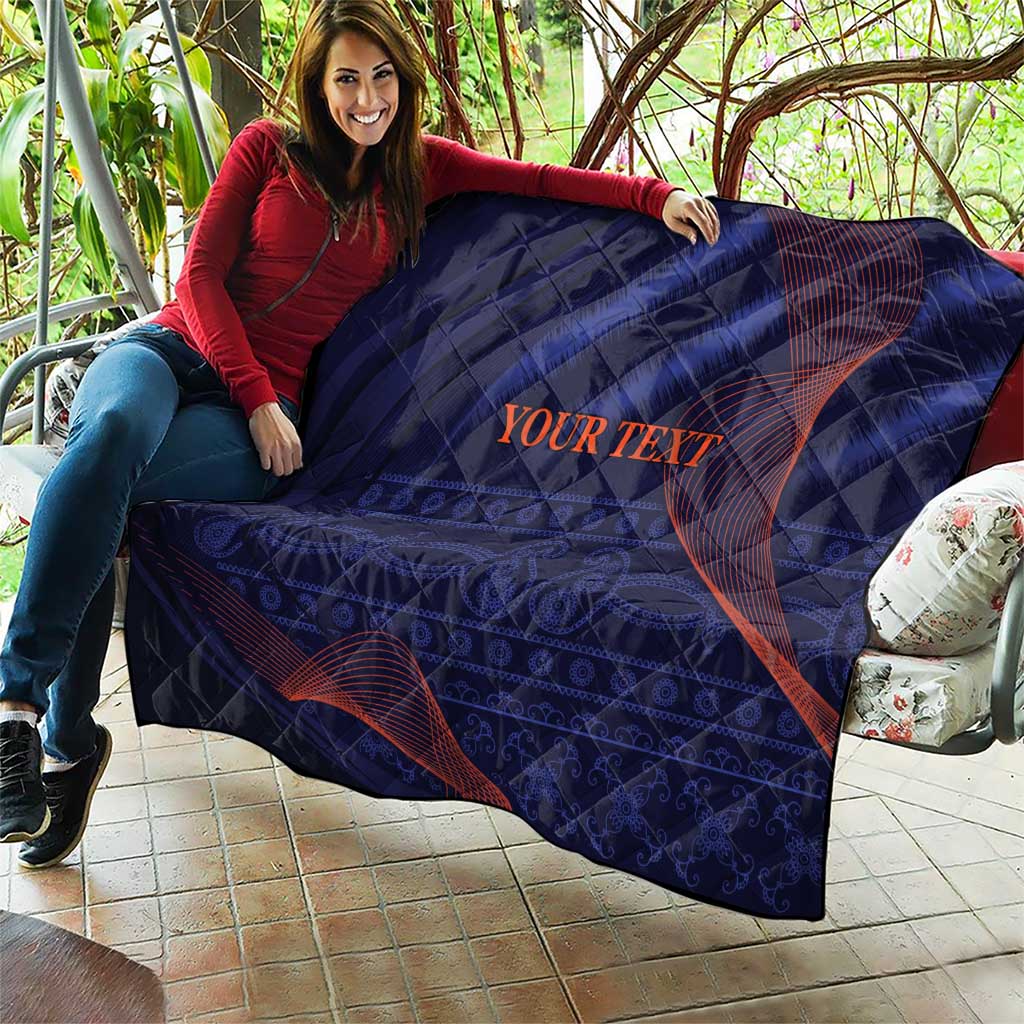 Custom India Cricket Quilt Go Men In Blue Sporty Version