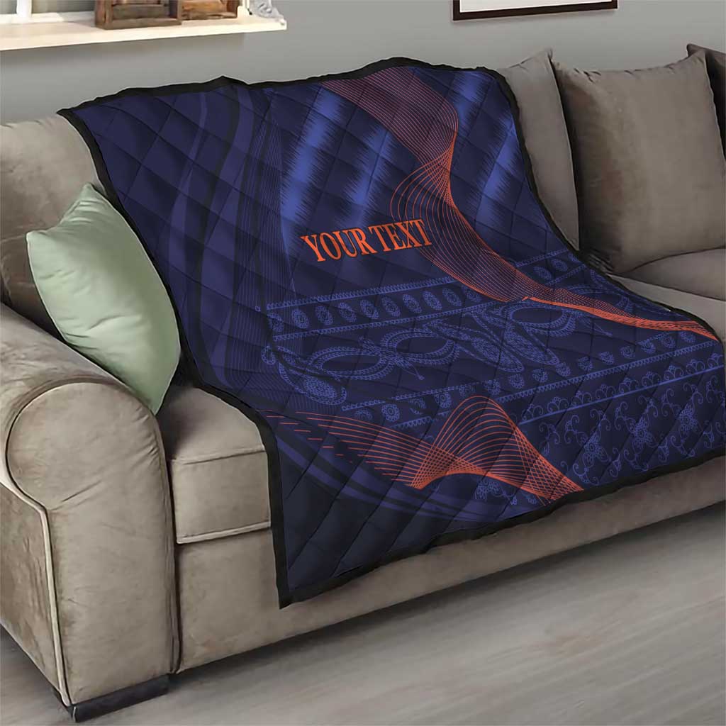 Custom India Cricket Quilt Go Men In Blue Sporty Version