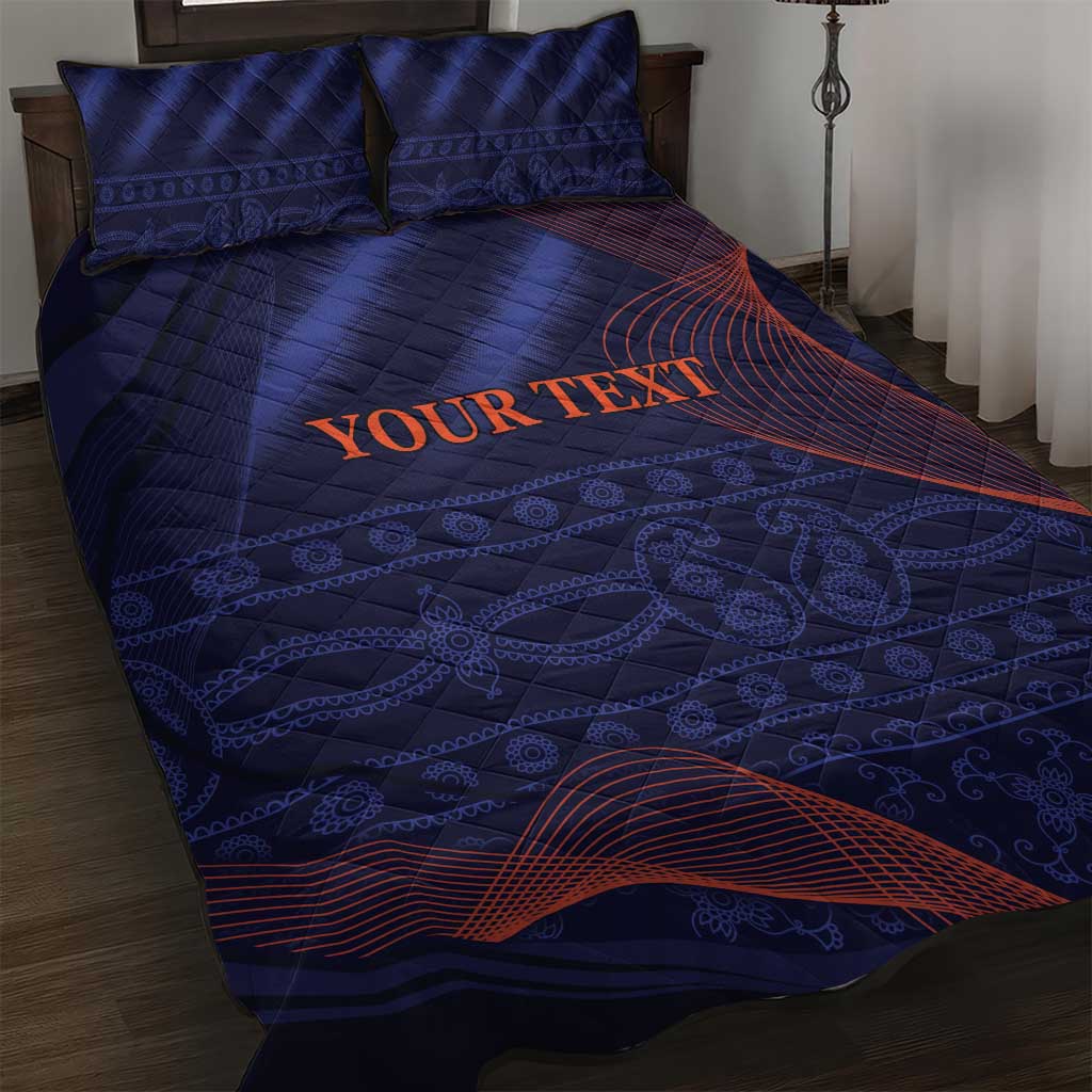 Custom India Cricket Quilt Bed Set Go Men In Blue Sporty Version