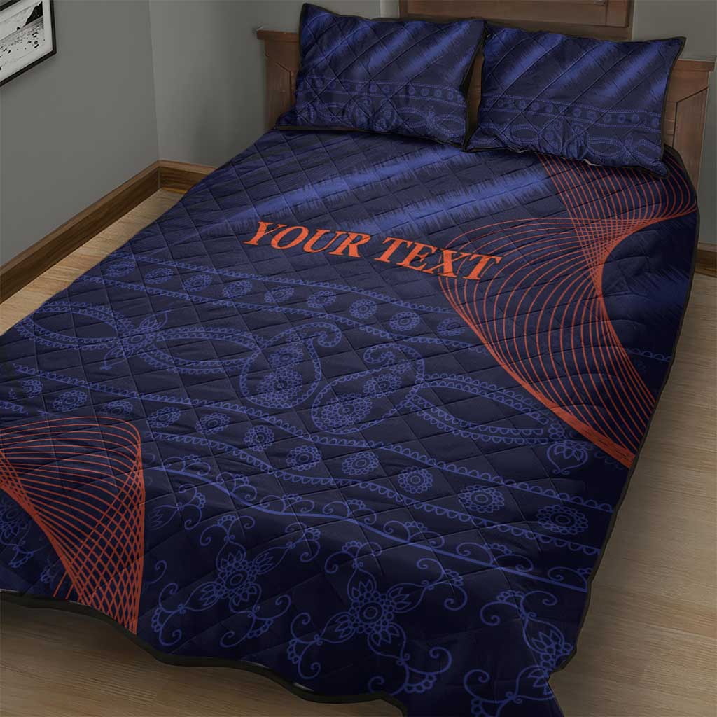 Custom India Cricket Quilt Bed Set Go Men In Blue Sporty Version