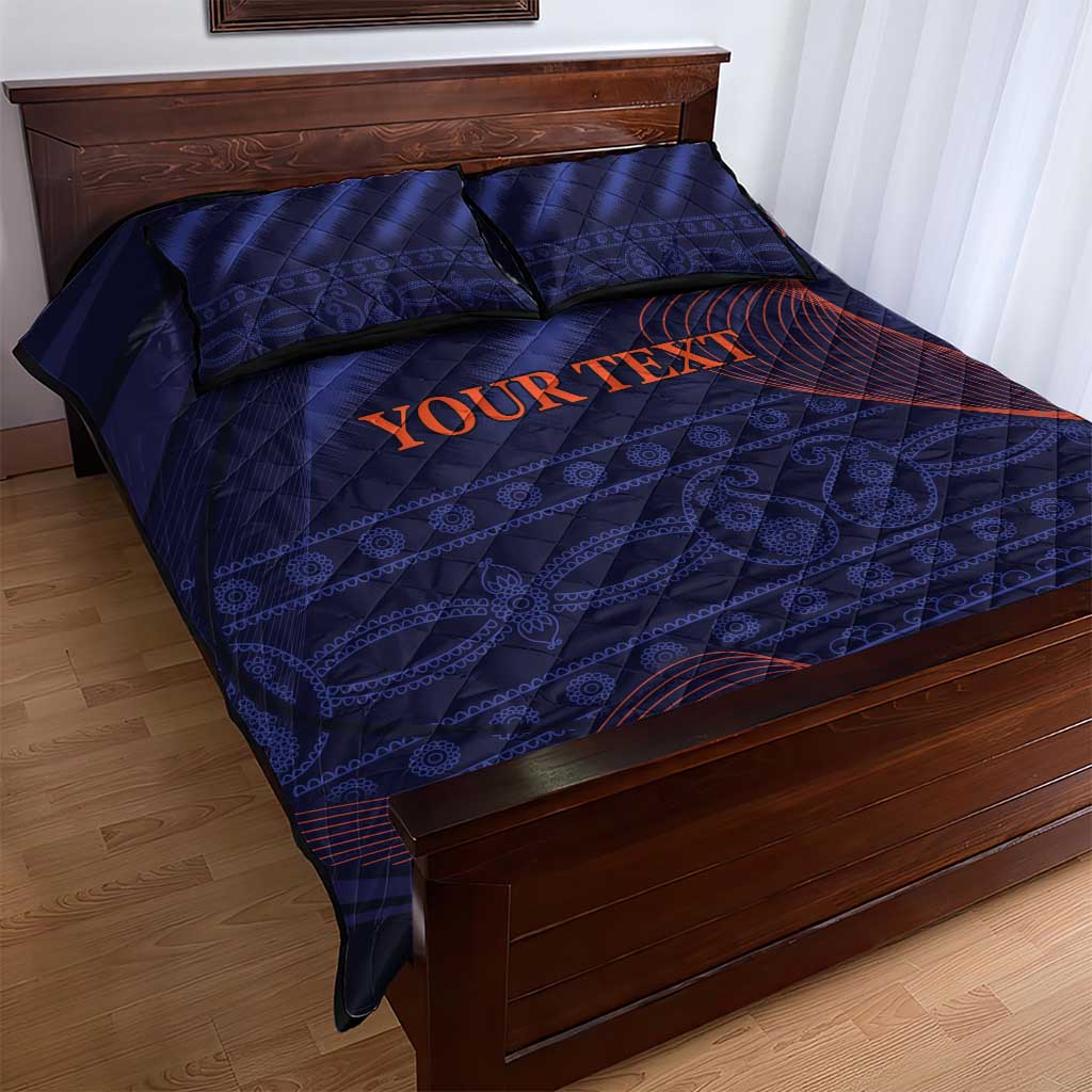 Custom India Cricket Quilt Bed Set Go Men In Blue Sporty Version