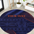 Custom India Cricket Round Carpet Go Men In Blue Sporty Version
