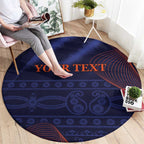 Custom India Cricket Round Carpet Go Men In Blue Sporty Version
