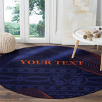 Custom India Cricket Round Carpet Go Men In Blue Sporty Version