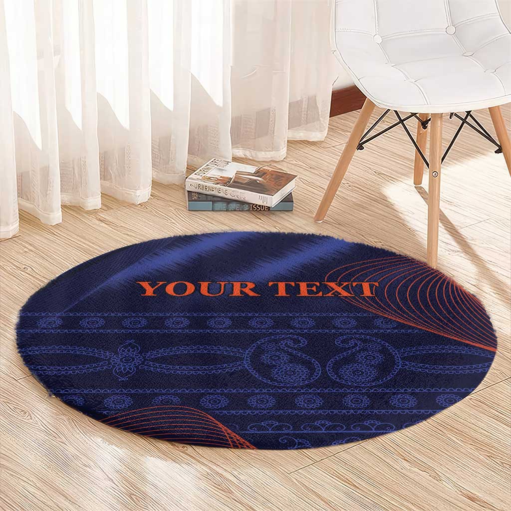Custom India Cricket Round Carpet Go Men In Blue Sporty Version