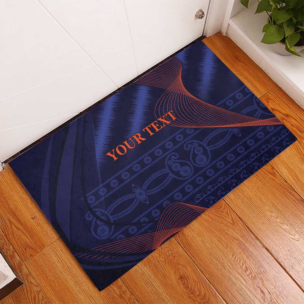 Custom India Cricket Rubber Doormat Go Men In Blue Sporty Version
