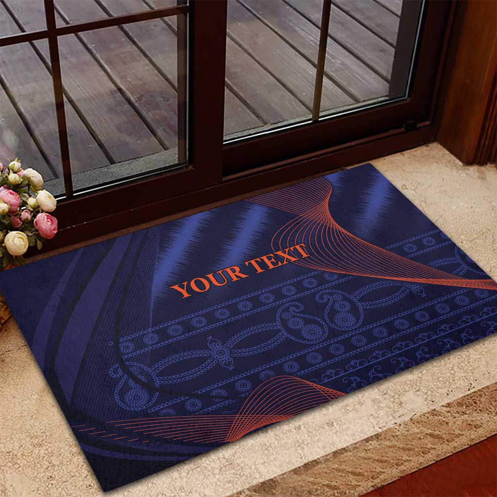 Custom India Cricket Rubber Doormat Go Men In Blue Sporty Version