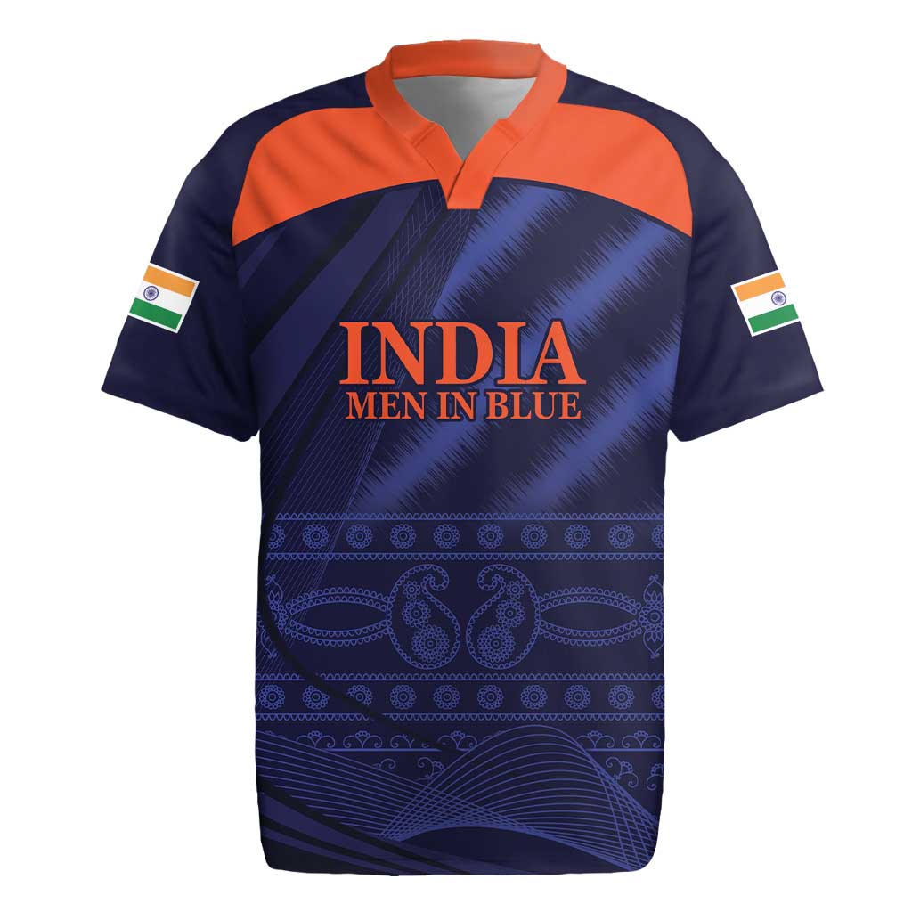 Custom India Cricket Rugby Jersey Go Men In Blue Sporty Version