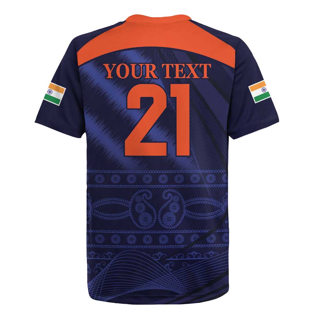 Custom India Cricket Rugby Jersey Go Men In Blue Sporty Version