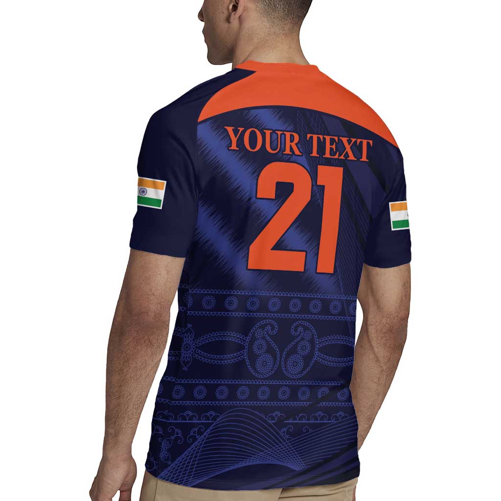 Custom India Cricket Rugby Jersey Go Men In Blue Sporty Version