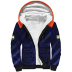 Custom India Cricket Sherpa Hoodie Go Men In Blue Sporty Version