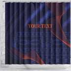 Custom India Cricket Shower Curtain Go Men In Blue Sporty Version