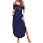 Custom India Cricket Summer Maxi Dress Go Men In Blue Sporty Version