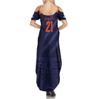 Custom India Cricket Summer Maxi Dress Go Men In Blue Sporty Version