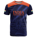 Custom India Cricket T Shirt Go Men In Blue Sporty Version