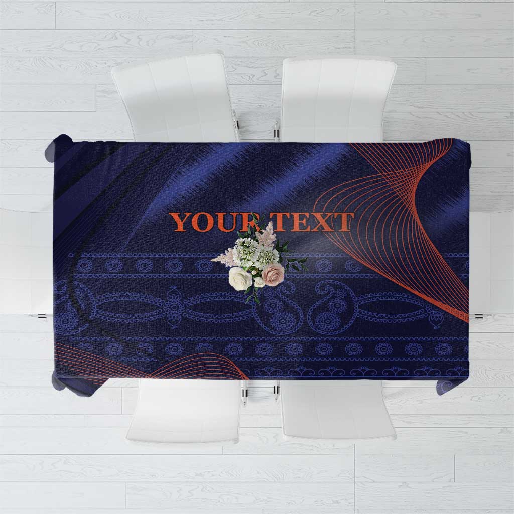 Custom India Cricket Tablecloth Go Men In Blue Sporty Version