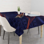 Custom India Cricket Tablecloth Go Men In Blue Sporty Version