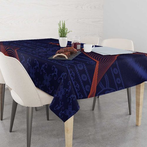 Custom India Cricket Tablecloth Go Men In Blue Sporty Version