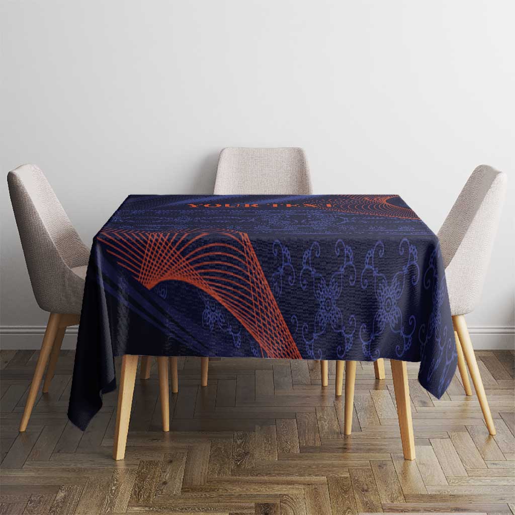 Custom India Cricket Tablecloth Go Men In Blue Sporty Version