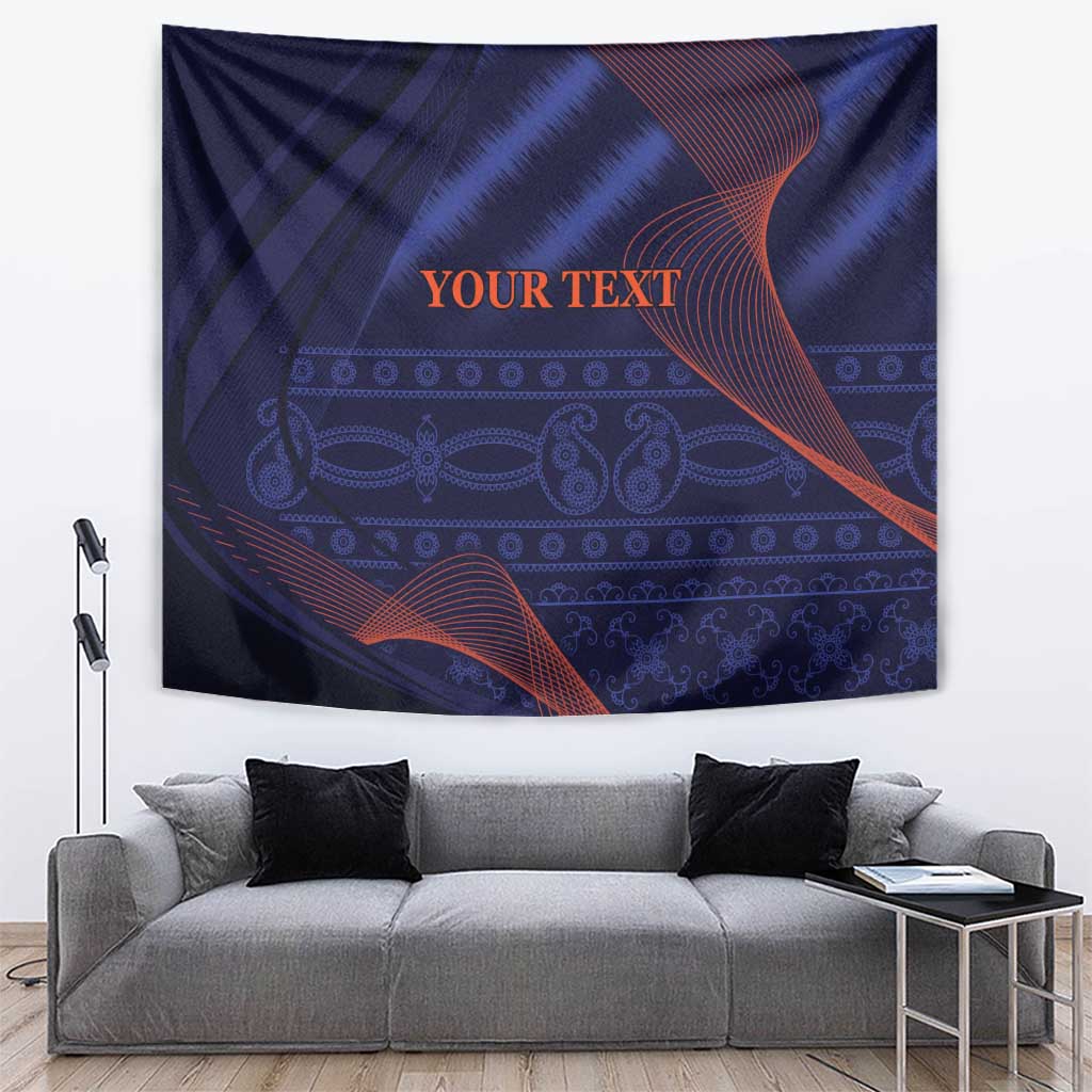Custom India Cricket Tapestry Go Men In Blue Sporty Version