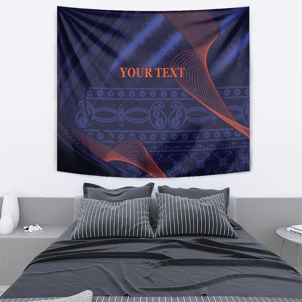Custom India Cricket Tapestry Go Men In Blue Sporty Version