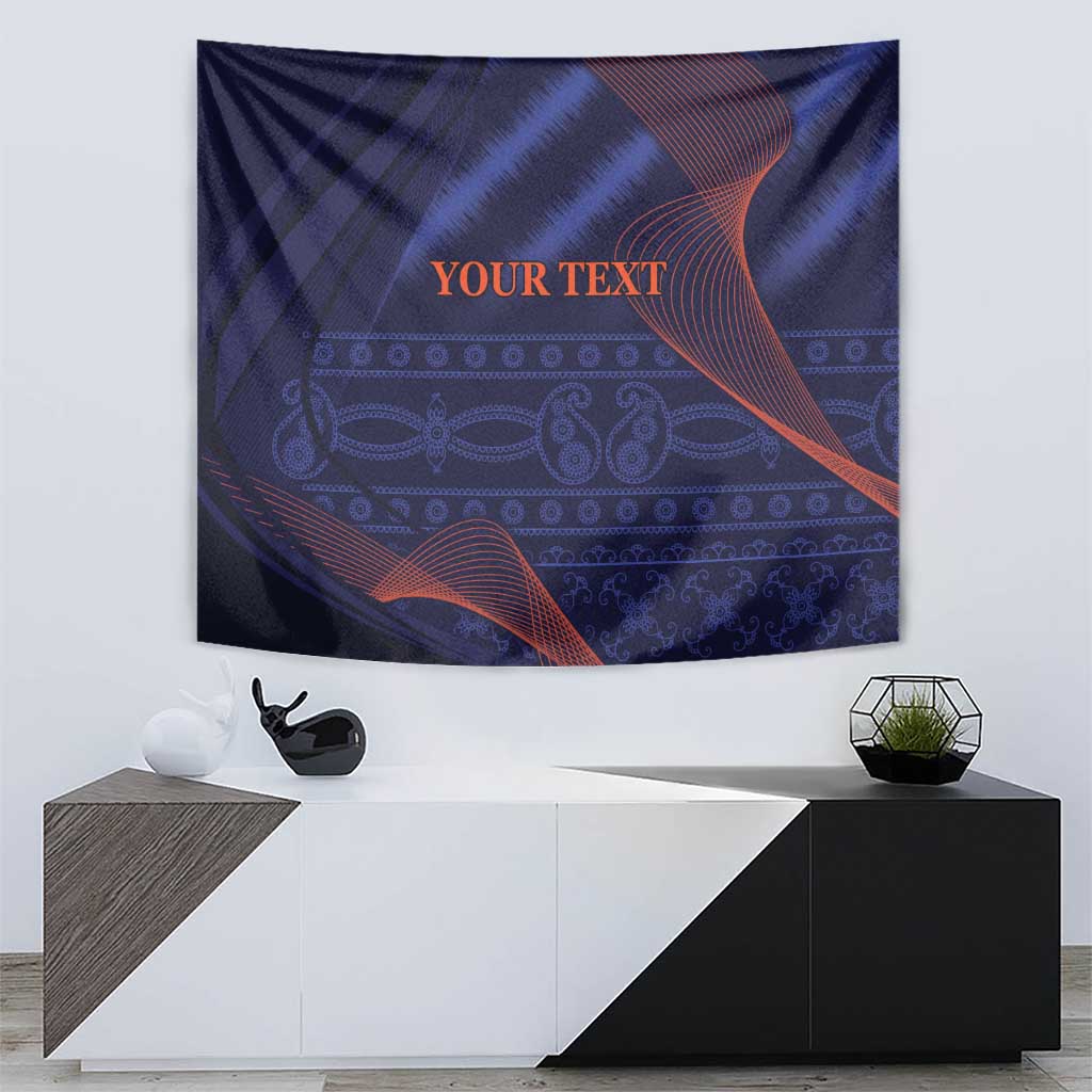 Custom India Cricket Tapestry Go Men In Blue Sporty Version