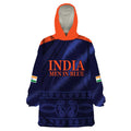 Custom India Cricket Wearable Blanket Hoodie Go Men In Blue Sporty Version