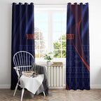 Custom India Cricket Window Curtain Go Men In Blue Sporty Version