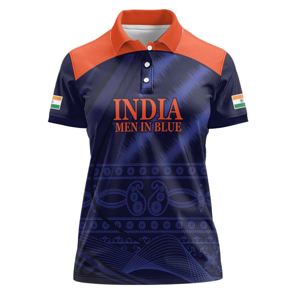 Custom India Cricket Women Polo Shirt Go Men In Blue Sporty Version