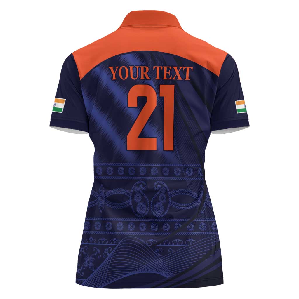 Custom India Cricket Women Polo Shirt Go Men In Blue Sporty Version