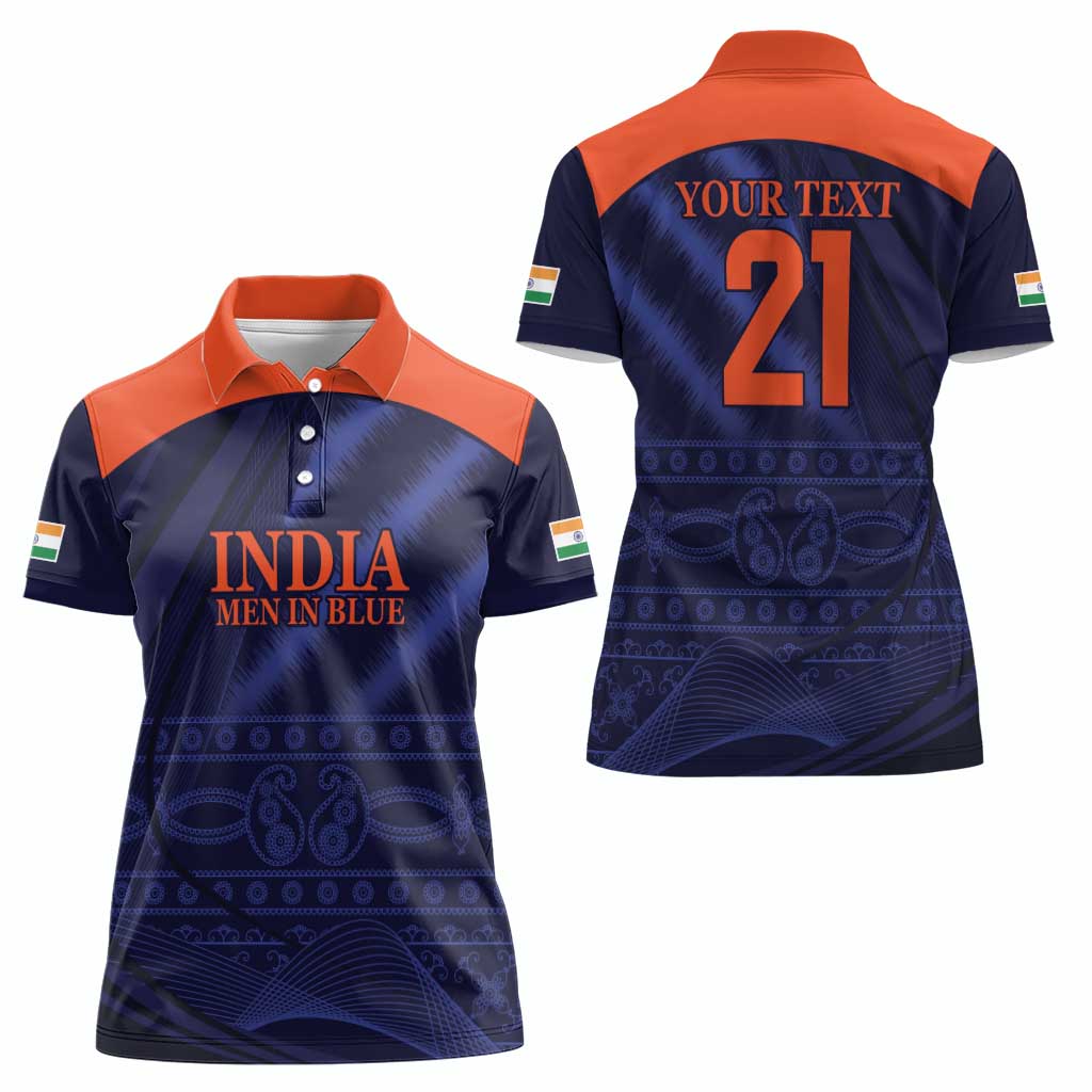 Custom India Cricket Women Polo Shirt Go Men In Blue Sporty Version