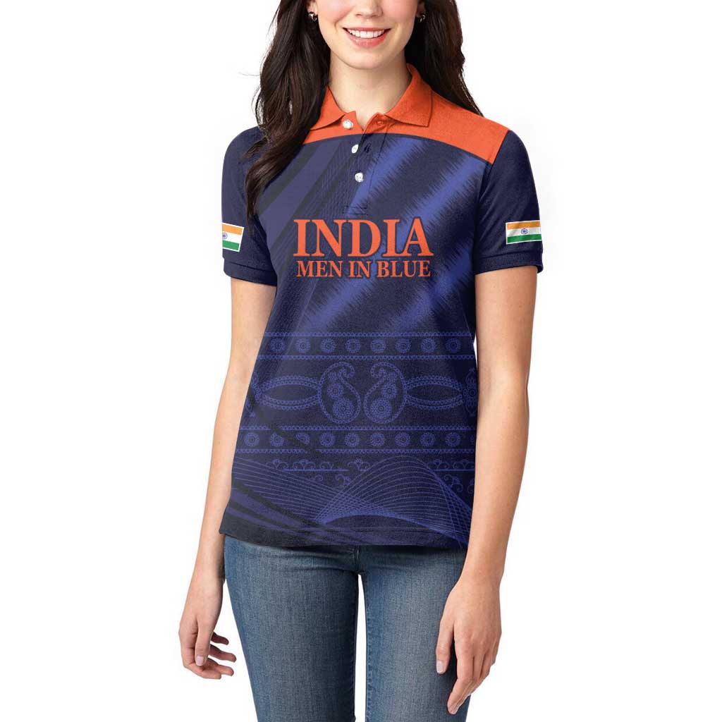 Custom India Cricket Women Polo Shirt Go Men In Blue Sporty Version