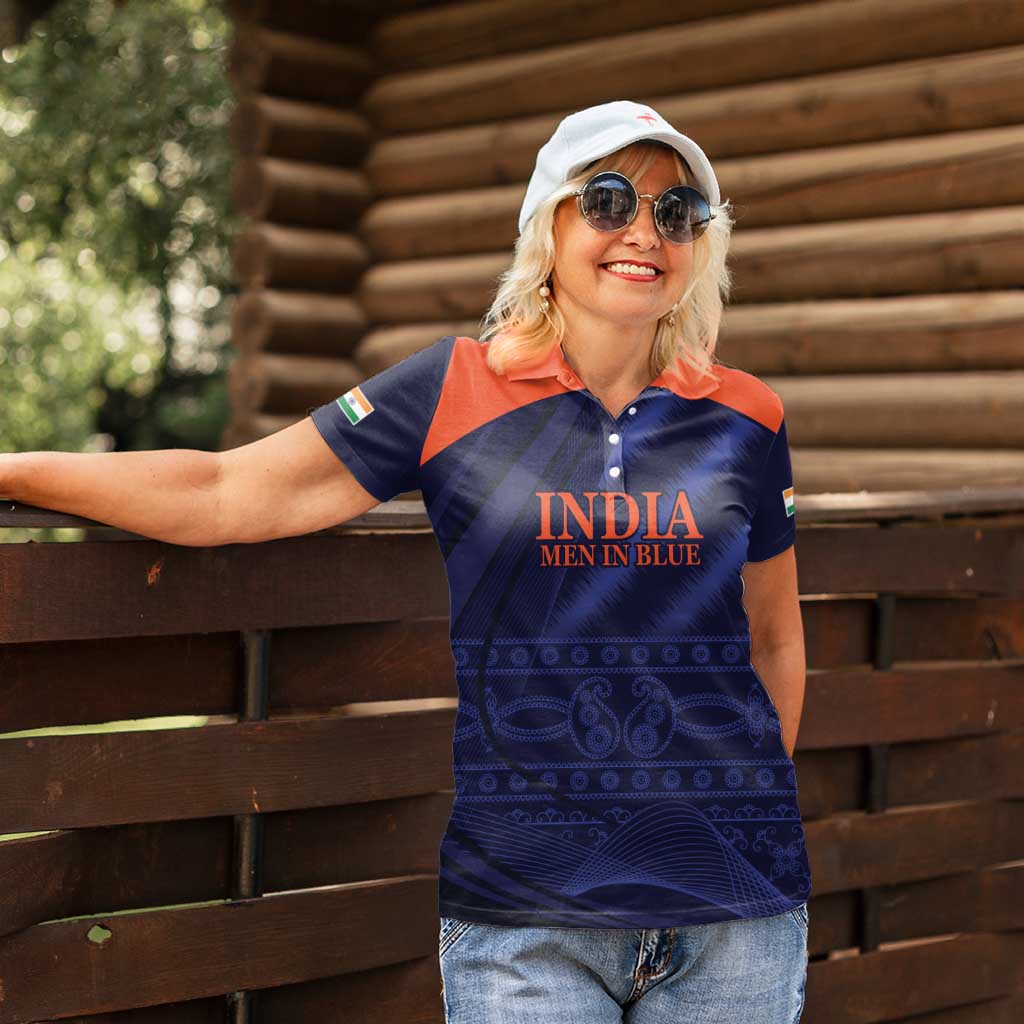 Custom India Cricket Women Polo Shirt Go Men In Blue Sporty Version
