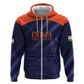 Custom India Cricket Zip Hoodie Go Men In Blue Sporty Version