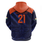 Custom India Cricket Zip Hoodie Go Men In Blue Sporty Version