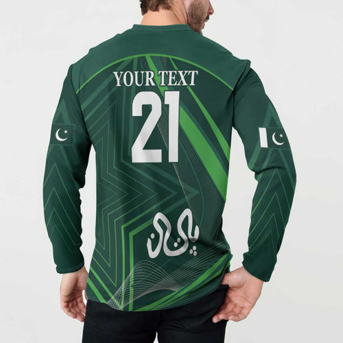 Custom Pakistan Cricket Button Sweatshirt Go Shaheens Sporty Version