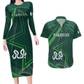 Custom Pakistan Cricket Couples Matching Long Sleeve Bodycon Dress and Hawaiian Shirt Go Shaheens Sporty Version