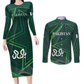 Custom Pakistan Cricket Couples Matching Long Sleeve Bodycon Dress and Long Sleeve Button Shirt Go Shaheens Sporty Version