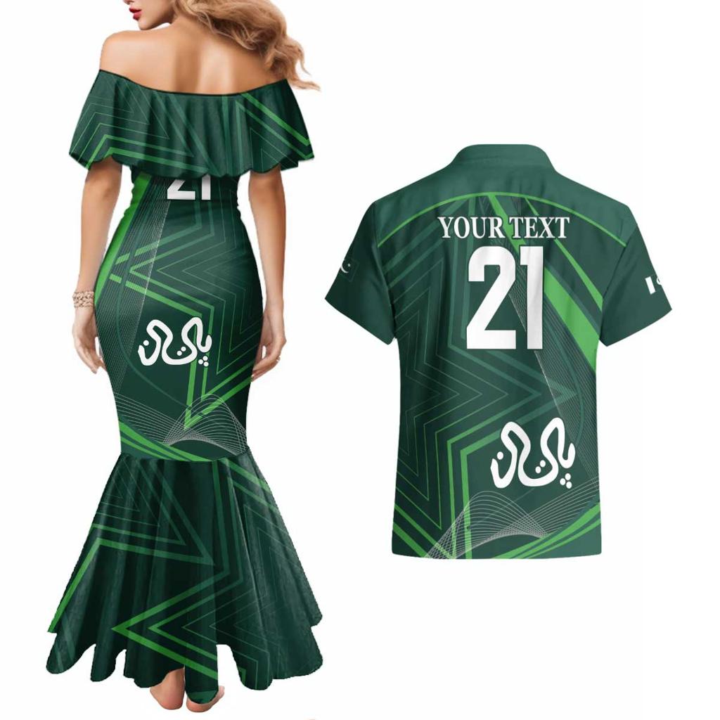 Custom Pakistan Cricket Couples Matching Mermaid Dress and Hawaiian Shirt Go Shaheens Sporty Version