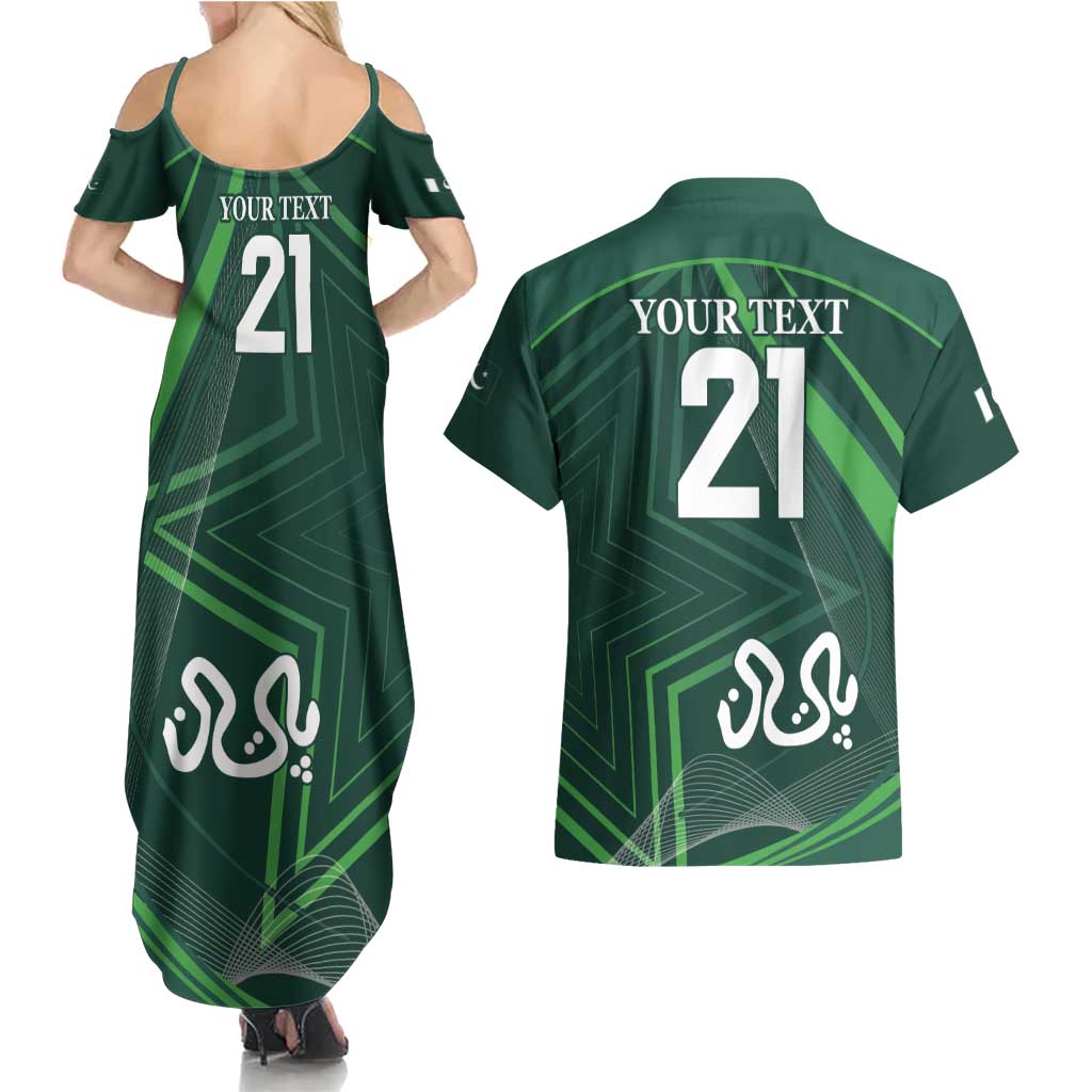 Custom Pakistan Cricket Couples Matching Summer Maxi Dress and Hawaiian Shirt Go Shaheens Sporty Version