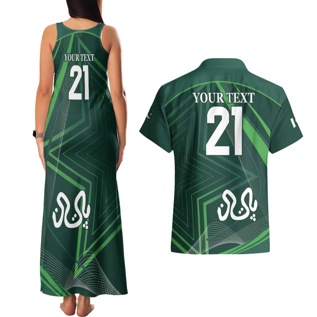 Custom Pakistan Cricket Couples Matching Tank Maxi Dress and Hawaiian Shirt Go Shaheens Sporty Version