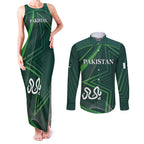 Custom Pakistan Cricket Couples Matching Tank Maxi Dress and Long Sleeve Button Shirt Go Shaheens Sporty Version