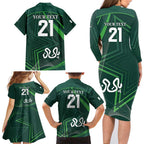 Custom Pakistan Cricket Family Matching Long Sleeve Bodycon Dress and Hawaiian Shirt Go Shaheens Sporty Version