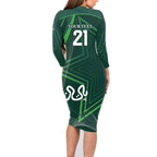 Custom Pakistan Cricket Family Matching Long Sleeve Bodycon Dress and Hawaiian Shirt Go Shaheens Sporty Version