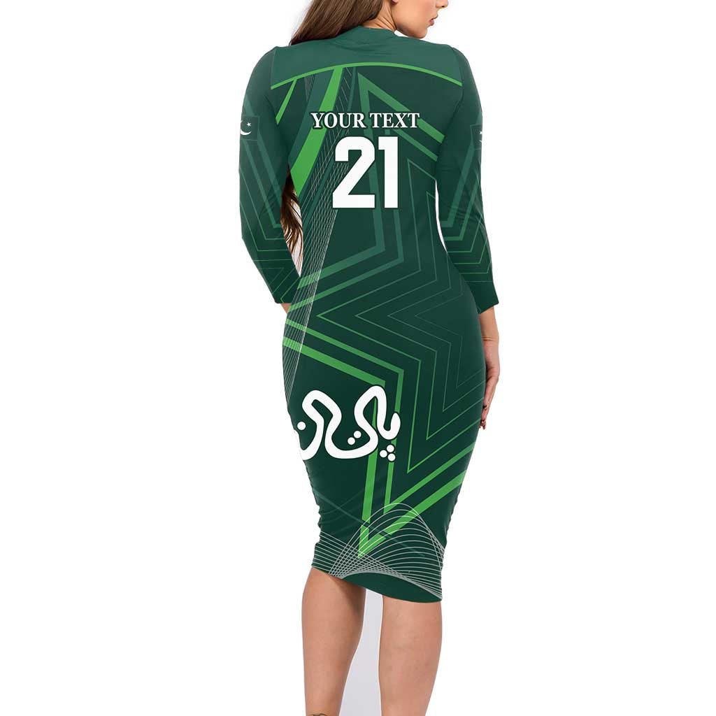 Custom Pakistan Cricket Family Matching Long Sleeve Bodycon Dress and Hawaiian Shirt Go Shaheens Sporty Version