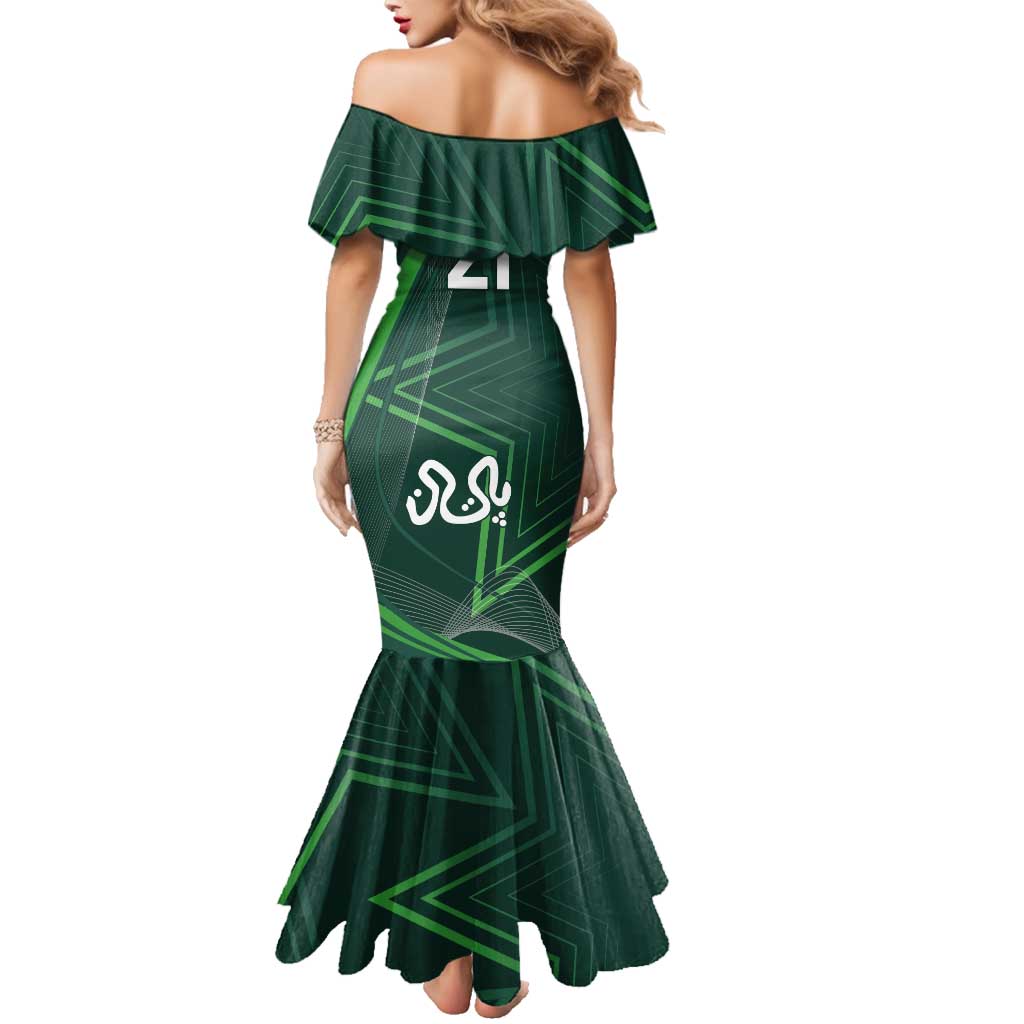 Custom Pakistan Cricket Family Matching Mermaid Dress and Hawaiian Shirt Go Shaheens Sporty Version