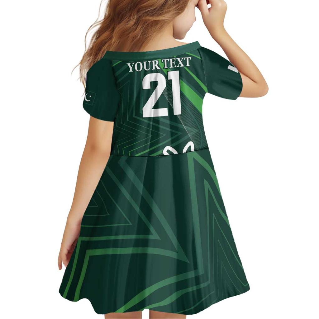 Custom Pakistan Cricket Family Matching Off Shoulder Short Dress and Hawaiian Shirt Go Shaheens Sporty Version